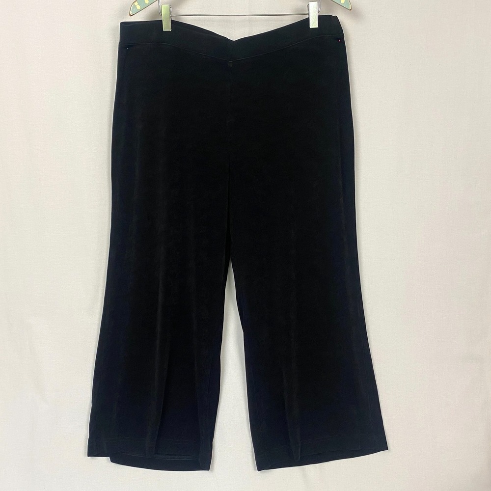 Chicos Travelers Wide Leg Crop Pants Size 3 Slinky Knit Pull On 38x24 XL 1X